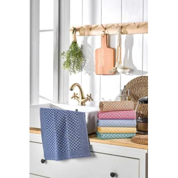 5 li Kurulama Bezi 100 Pamuklu Mutfak Havlusu Karışık Renkli 40x60 Cm