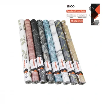 5mt X 45cm Mix Desenli Folyo Duvar Kağıt Kendinden Yapışkanlı - Eko Dekorasyon - Dayanıklı