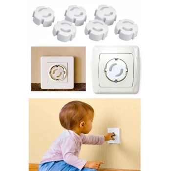 6 Adet Bebek Çocuk Güvenlik Priz Kapağı, Priz Koruyucu Kapak, Priz Kapatıcı Emniyet Koruma Kapağı