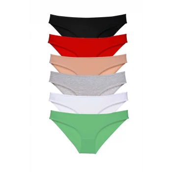 6 adet Süper Eko Set Likralı Kadın Slip Külot Renk 2