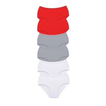 6 Adet Tutku Kadın Yüksek Bel Bato Kalın Lastik Külot S19