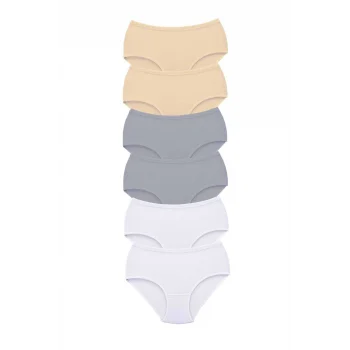 6 Adet Tutku Kadın Yüksek Bel Bato Kalın Lastik Külot S20