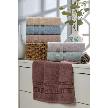 6 lI El Yüz Havlu Seti &#37;100 Pamuklu Star 50x85 Cm