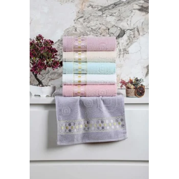 6 Lı Renkli Kadife Jakarlı Mutfak Havlusu Seti 30x50 Cm