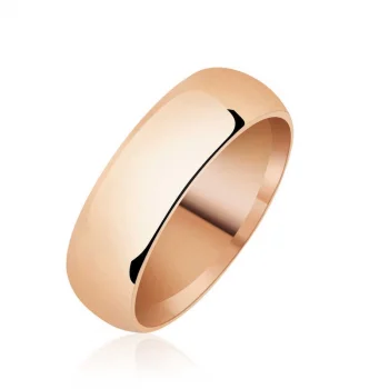 Luz&Pos 6 Mm Düz Bombeli Rose Gümüş Alyans