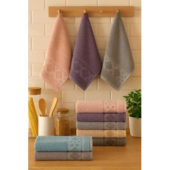 6 Parça Mutfak Havlusu Seti &#37;100 Pamuklu Carla