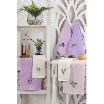 6 Parça Mutfak Kurulama Bezi 30 X 50 Cm Lavender Flower