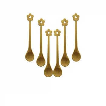 6 Pcs   Mini   Bambu Ahşap Kaşık   14.5cm