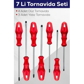 7li Tornavida Seti (4  Düz Tornavida 3  Yıldız Tornavida)