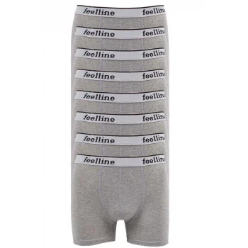 8 adet Feelline Gri Pamuklu Doğal Likralı Erkek Boxer