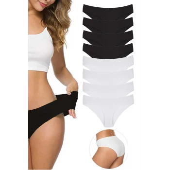 8 Adet Kadın Dikişsiz Lazer Kesim Esnek İz yapmayan Külot S1