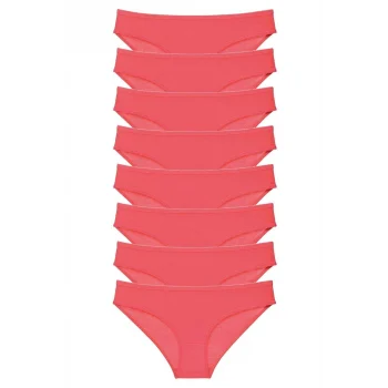 8 adet Süper Eko Set Likralı Kadın Slip Külot Fuşya