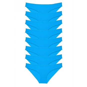 8 adet Süper Eko Set Likralı Kadın Slip Külot Mavi