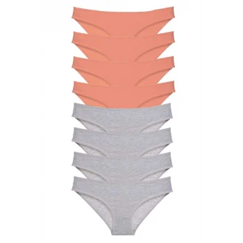 8 adet Süper Eko Set Likralı Kadın Slip Külot Pudra Gri