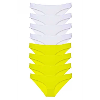 8 adet Süper Eko Set Likralı Kadın Slip Külot Sarı Beyaz