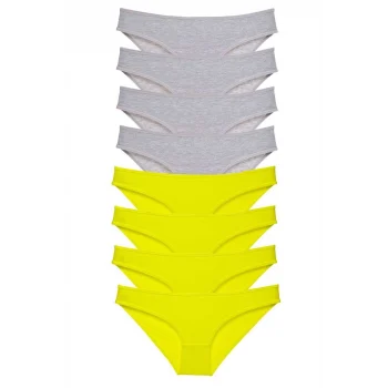 8 adet Süper Eko Set Likralı Kadın Slip Külot Sarı Gri