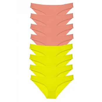 8 adet Süper Eko Set Likralı Kadın Slip Külot Sarı Pudra