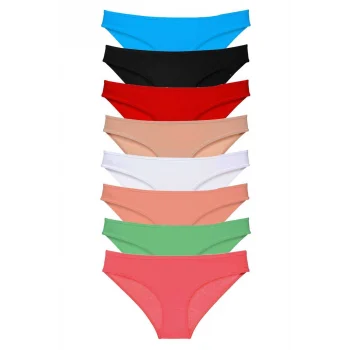 8 adet Süper Eko Set Likralı Kadın Slip Külot Set 5