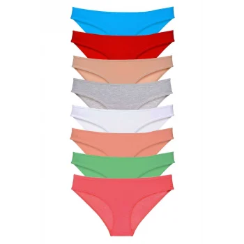 8 adet Süper Eko Set Likralı Kadın Slip Külot Set 8