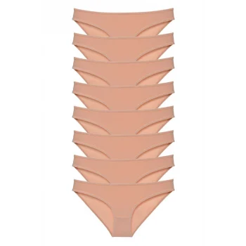 8 adet Süper Eko Set Likralı Kadın Slip Külot Ten