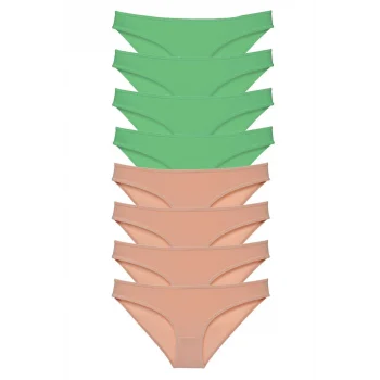 8 adet Süper Eko Set Likralı Kadın Slip Külot Yeşil Ten