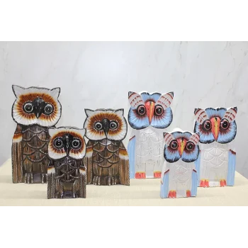 Ahşap 3lü Baykuş Seti 30 cm