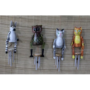 Ahşap Hayvan Figürlü Rüzgar Çanı Model 2