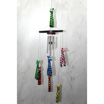 Ahşap Zürafali Rüzgar Çani Sayang:3