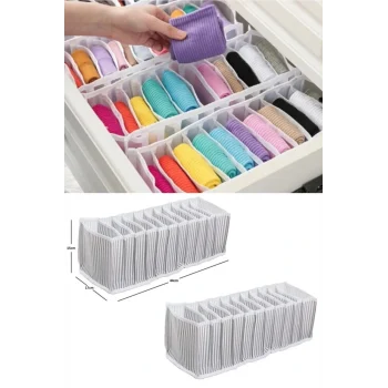 Akordiyon Çekmece  Düzenleyici Organizer 10 Gözlü M Beden Çorap Çamaşır Havlu Düzenleyici