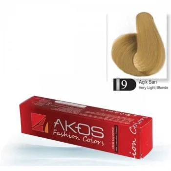 Akos Boya 9 numara Koyu Açık Sarı 60 Gr Tüp Saç Boyası 3 Adet