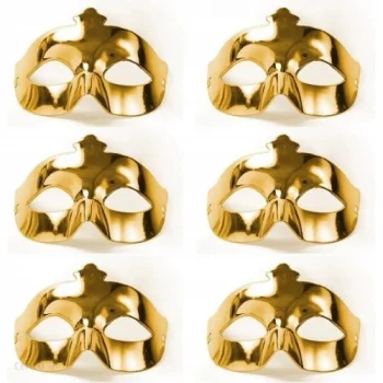 Altın Metalize Renk Düz Balo Parti Maskesi