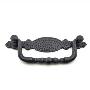 Antika Tarz Dekoratif Pirinç Dövme Sallantı Kapı Kulbu - 43x118 Mm, Oksit