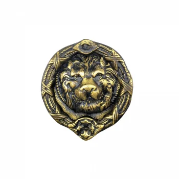 Antika Tarz Dekoratif Pirinç  Kapı Tokmağı, Taktak - 185 Mm, Antik