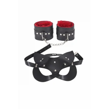 Maske Ve Kelepçe Deri Harness Özel Set