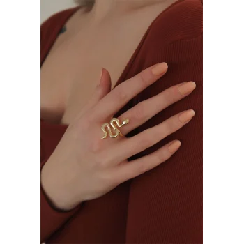 Ayarlanabilir Gold Renk Yılan Yüzük
