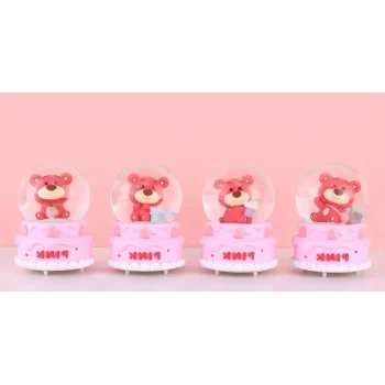 Ayıcıklı Işıklı Kar Küresi 7 Cm