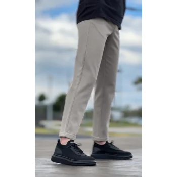 BA0812 Özel Örme Triko Tarz Siyah Renk Siyah Taban Spor Ayakkabı