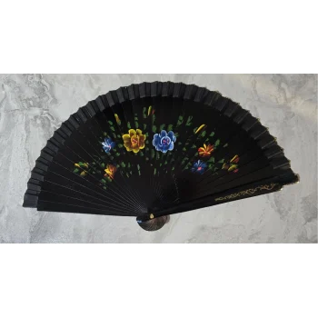 Bambu Çift Taraflı Siyah Yelpaze 12li Paket