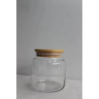 Bambu Kapaklı Cam Kavanoz 500ml
