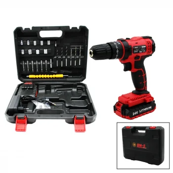 Banco Bn-5 F-136 Stanlıy Kırmızı 24w Professıonal Şarjlı Darbeli Matkap Seti Çantalı