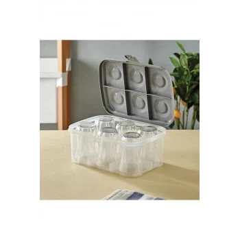 Bardak Taşıma Kutusu Şeffaf - 6 Bardak Kapasiteli Piknik Kutusu