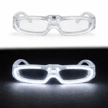 Beyaz Led Işıklı Parti Gözlüğü 3 Modlu – Glow - Gece Eğlence Gözlüğü