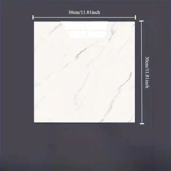 Beyaz Mermer Desenli Alüminyum Plastik Duvar Sticker (30*30)