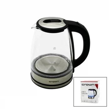 Cam - Ledli  Kettle   1.8lt   1500w   Çelik Taban - Krom Kapak  360° Gövde   Plastik Kulp