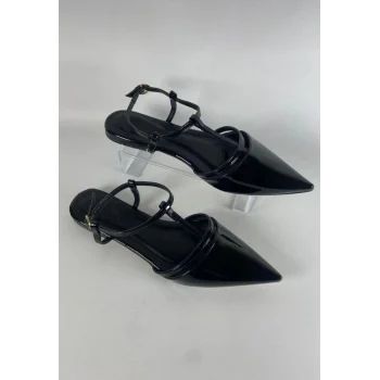 Canca Siyah Rugan Babet Ayakkabı