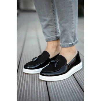 CH002 - RBT Loafer Verniciata Erkek Ayakkabı SIYAH