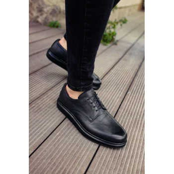 CH003 - DST Classica Pelle Di Cuoio Erkek Ayakkabı SIYAH