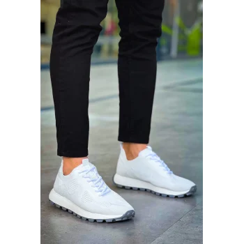 CH2409 - Triko Erkek Ayakkabı BEYAZ