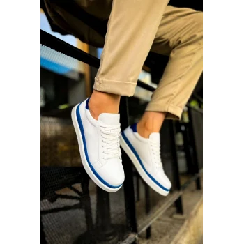 CH979 - Santoni GBT Spor Erkek Ayakkabı BEYAZ/MAVI