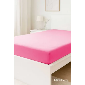 Çift Kişilik Düz Penye &#37;100 Pamuklu Lastikli Çarşaf 160X200 Newsheet Mor